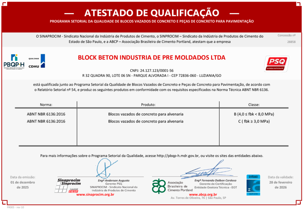Sele de Qualidade PSQ Block Beton