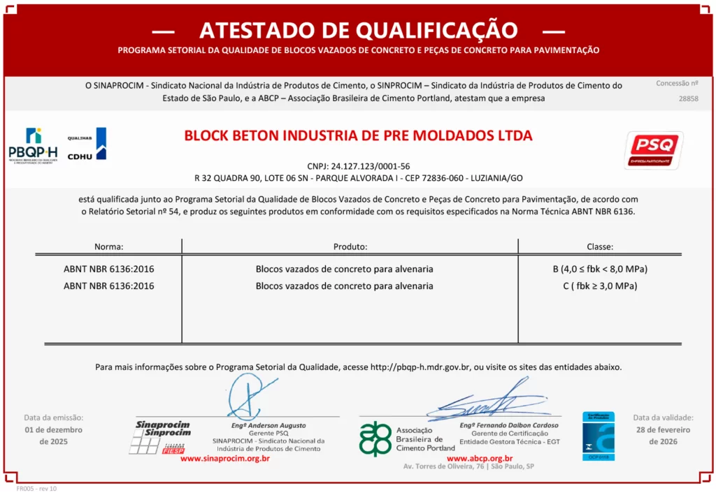 Sele de Qualidade PSQ Block Beton